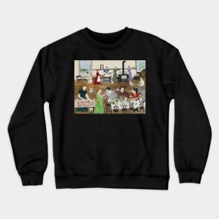 grandma moses painting baking bread Crewneck Sweatshirt